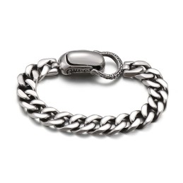 Bracelet Cubain Chic En Titane Pour Homme