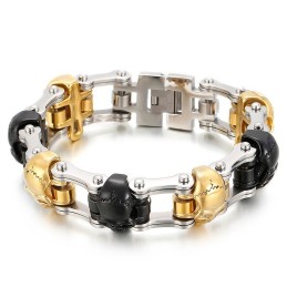 Bracelet En Titane Pour Homme, Motif Tête De Mort Tendance