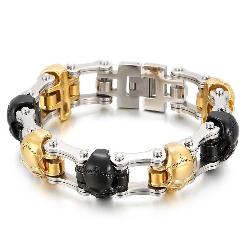 Bracelet En Titane Pour Homme, Motif Tête De Mort Tendance Bracelet En Titane Pour Homme, Motif Tête De Mort Tendance