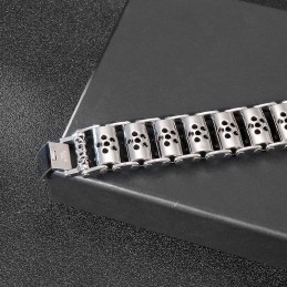 Bracelet De Motard En Titane Pour Homme Avec Tête De Loup
