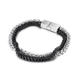 Bracelet Double Couche En Titane Pour Homme, Tendance Et Chic