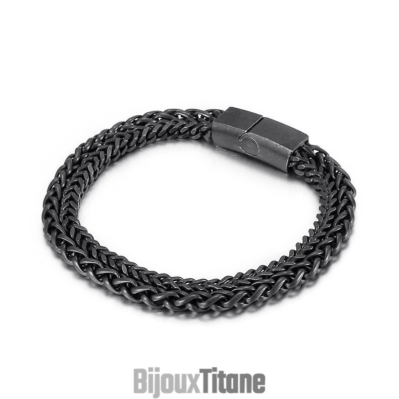 Bracelet Double Couche En Titane Pour Homme Cool Chic Bracelet Double Couche En Titane Pour Homme Cool Chic