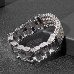 Bracelet De Motard En Titane Pour Homme, Tout En Acier, Populaire