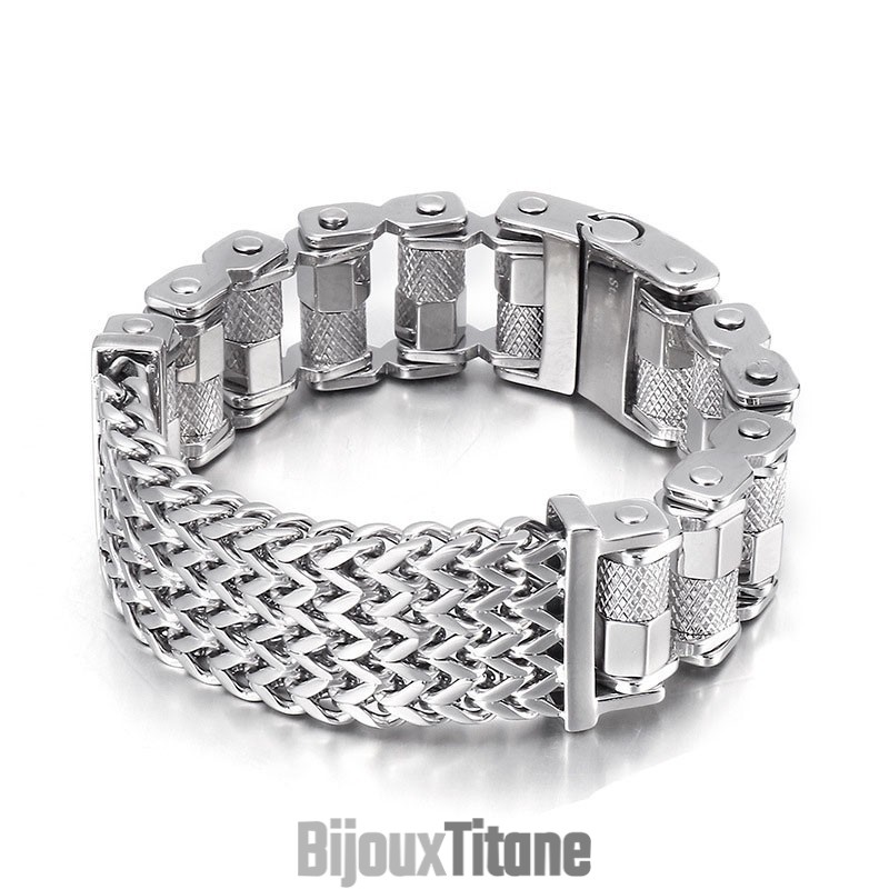 Bracelet De Motard En Titane Pour Homme, Tout En Acier, Populaire