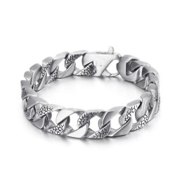 Bracelet En Titane Pour Homme Avec Motif Serpent