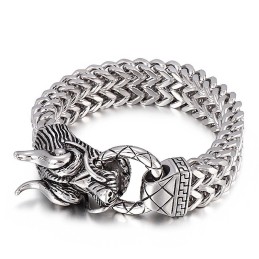 Nouveau Bracelet Cool En Titane Pour Homme Avec Tête De Dragon