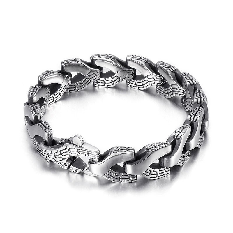 Bracelet En Titane Pour Homme, Style Cool Et Chic, Motif Os De Dragon Bracelet En Titane Pour Homme, Style Cool Et Chic, Motif Os De Dragon