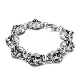 Bracelet En Titane Pour Homme, Motif Tête De Mort Et Fantôme, Tendance Et Populaire