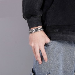 Bracelet En Titane Pour Homme, Style Chic Et Tendance, En Os De Serpent, Idéal Comme Cadeau