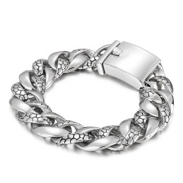 Bracelet En Titane À Motif Serpent Pour Homme