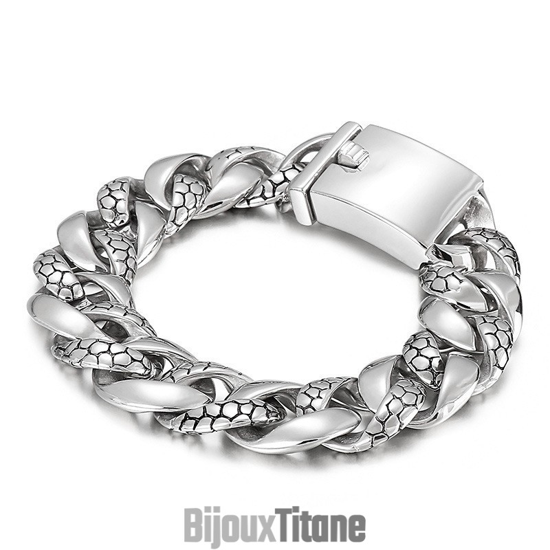 Bracelet En Titane À Motif Serpent Pour Homme Bracelet En Titane À Motif Serpent Pour Homme