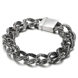 Bracelet Alphabet Cool Chic En Titane Pour Homme