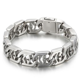 Bracelet En Titane Pour Homme Style Chic Et Creux Croisé