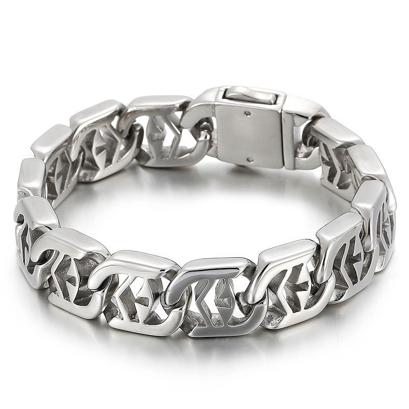 Bracelet En Titane Pour Homme Style Chic Et Creux Croisé