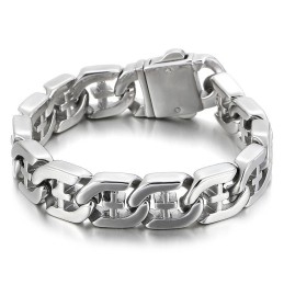 Bracelet En Titane Style Chic Et Creux Croisé Pour Homme