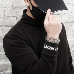 Bracelet Serpent En Titane Pour Homme, Style Urbain Et Cool