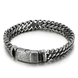 Bracelet Simple Et Cool En Maille Titane Pour Homme