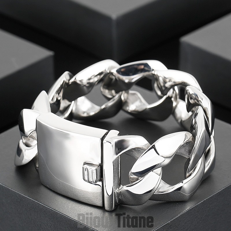 Bracelet En Titane Poli Pour Homme, Bijou Tendance Bracelet En Titane Poli Pour Homme, Bijou Tendance