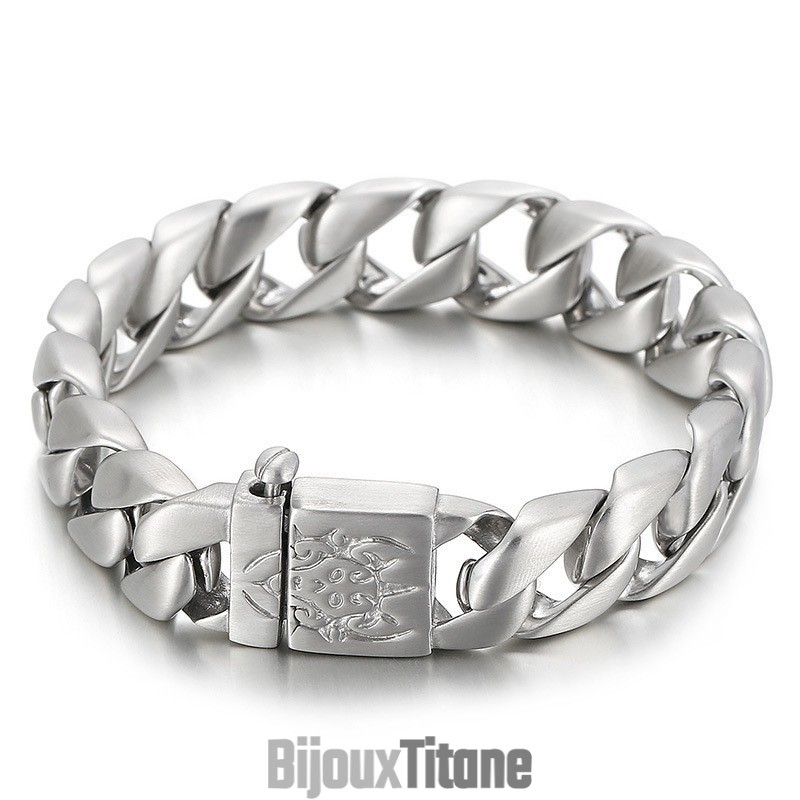 Bracelet En Titane Et Acier Pour Homme, Style Hip-Hop Bracelet En Titane Et Acier Pour Homme, Style Hip-Hop