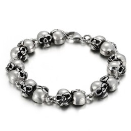 Bracelet Tête De Mort En Titane Pour Homme