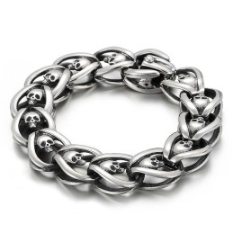 Bracelet Tête De Mort En Titane Pour Homme