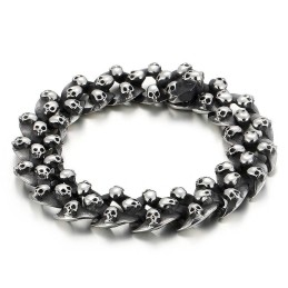 Bracelet Tête De Mort En Titane Pour Homme