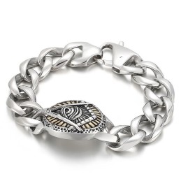 Bracelet Homme Tête De Mort En Titane