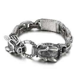 Bracelet Style Chic En Titane Avec Motif Sanglier Pour Homme