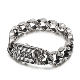 Bracelet En Titane Pour Homme Avec Breloque Moulée De Style Chic