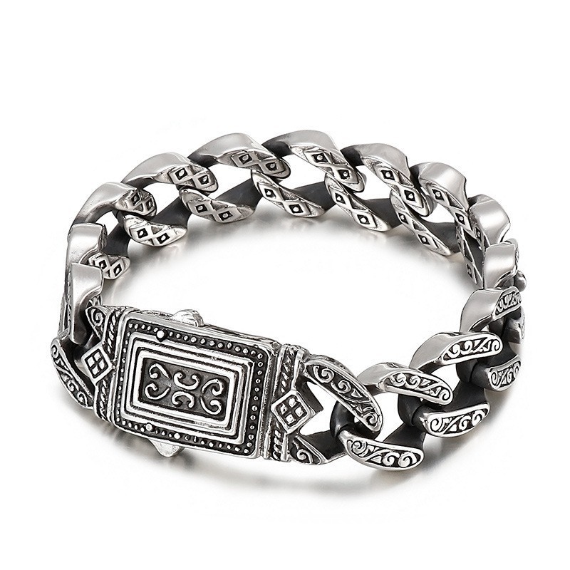 Bracelet En Titane Pour Homme Avec Breloque Moulée De Style Chic Bracelet En Titane Pour Homme Avec Breloque Moulée De Style Chic