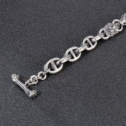 Bracelet Homme En Titane Avec Chaîne À Mots Et Tête De Lion, Accessoire De Scène