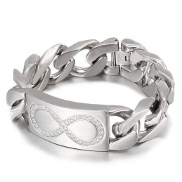 Bracelets En Titane Pour Homme, Style Chic, 8 Mots Avec Diamants