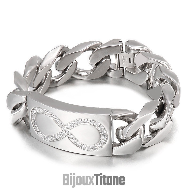 Bracelets En Titane Pour Homme, Style Chic, 8 Mots Avec Diamants