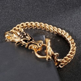 Bracelet En Titane À Tête De Dragon Fashion Street