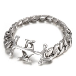 Bracelet Homme En Titane Chic Avec Ancre De Bateau Et Accessoires