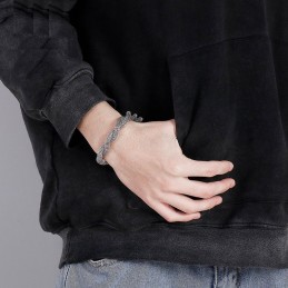 Bracelet Chaîne En Titane Pour Homme En Os De Serpent