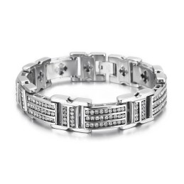 Bracelets Tendance En Titane Avec Diamants Pour Homme