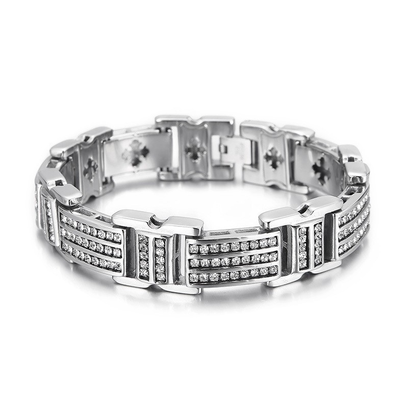 Bracelets Tendance En Titane Avec Diamants Pour Homme Bracelets Tendance En Titane Avec Diamants Pour Homme