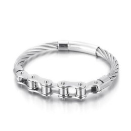 Bracelet De Motard En Titane De Style Chic Pour Hommes Et Femmes