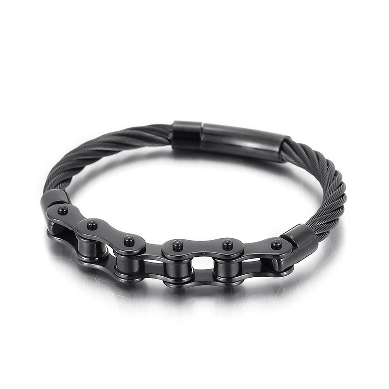 Bracelet De Motard En Titane De Style Chic Pour Hommes Et Femmes
