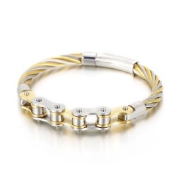 Bracelet De Motard En Titane De Style Chic Pour Hommes Et Femmes
