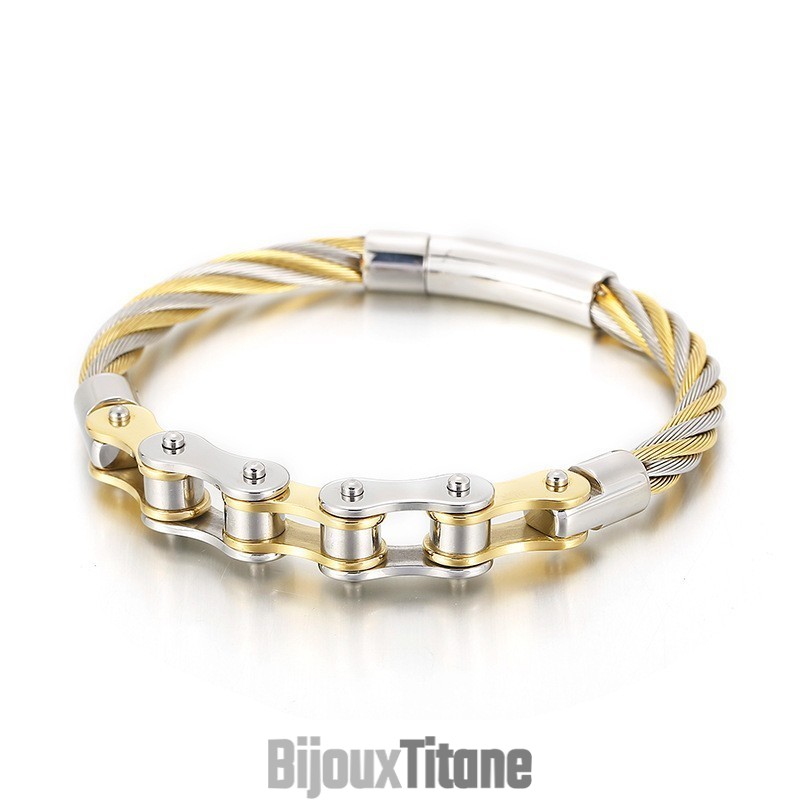 Bracelet De Motard En Titane De Style Chic Pour Hommes Et Femmes
