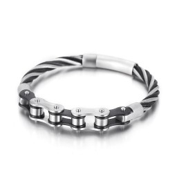 Bracelet De Motard En Titane De Style Chic Pour Hommes Et Femmes