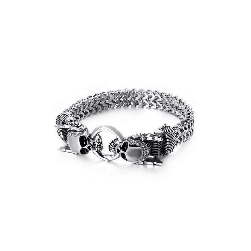 Bracelets Tête De Mort En Diamant Pour Homme De Style Chic Bracelets Tête De Mort En Diamant Pour Homme De Style Chic