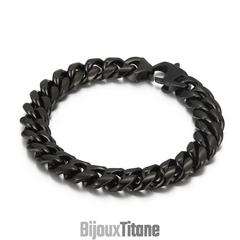 Magnifique Bracelet À Chaîne Cubaine En Titane Magnifique Bracelet À Chaîne Cubaine En Titane