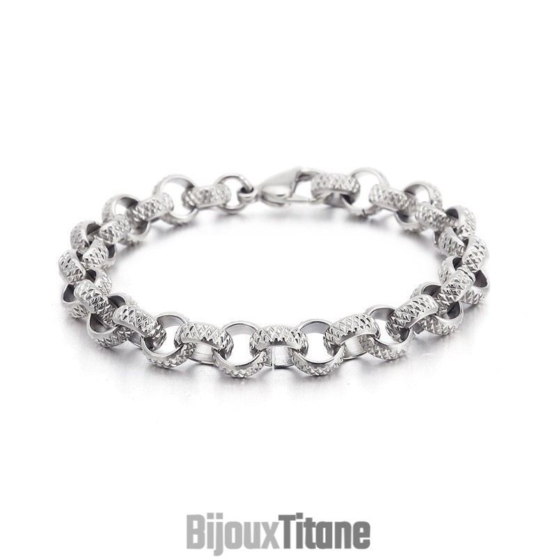 Bracelet Chaîne En Titane En Forme De O Avec Croix Antique Chic