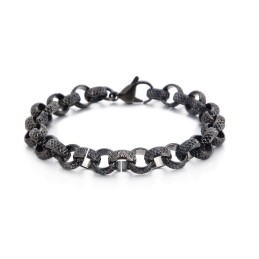 Bracelet Chaîne En Titane En Forme De O Avec Croix Antique Chic