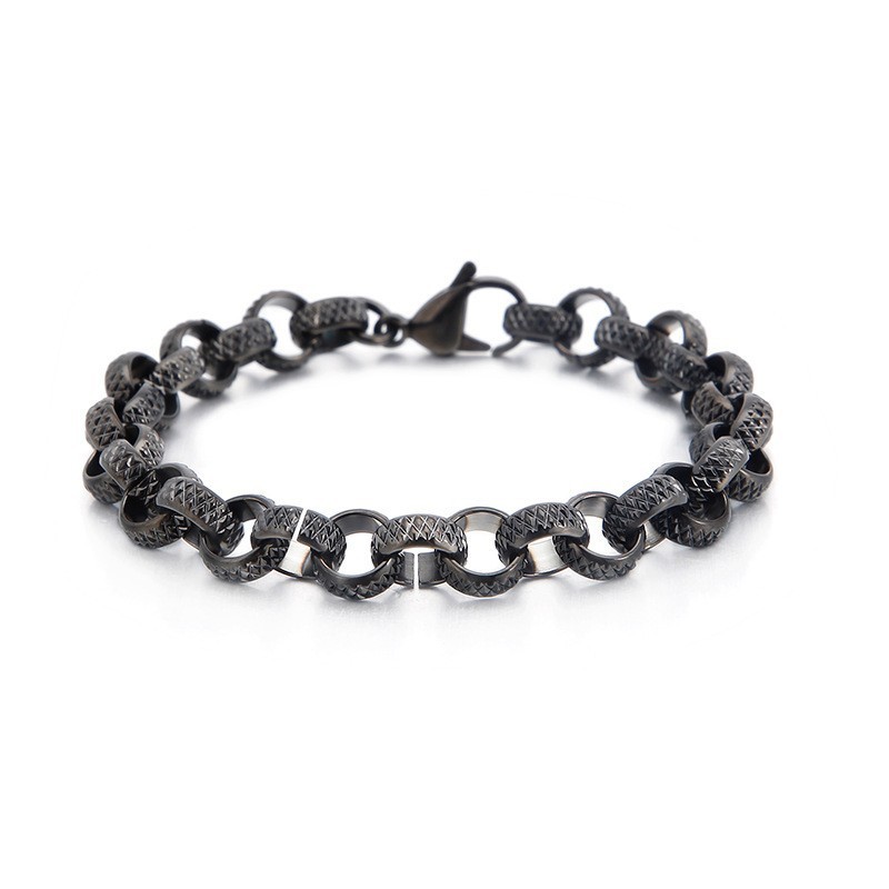 Bracelet Chaîne En Titane En Forme De O Avec Croix Antique Chic