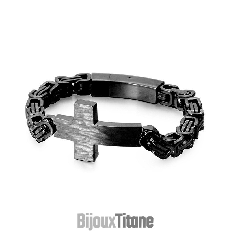 Bracelet Crucifix Bend Pour Homme, Chaîne Arrière Empereur