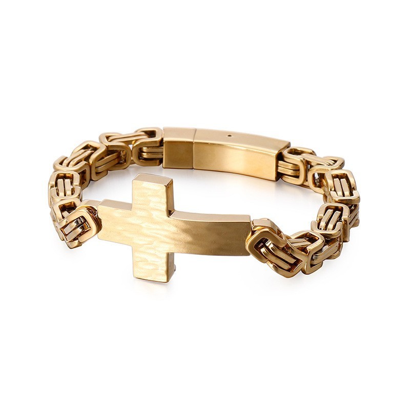 Bracelet Croisé Pour Homme Avec Chaîne À Dos Empereur Bracelet Croisé Pour Homme Avec Chaîne À Dos Empereur
